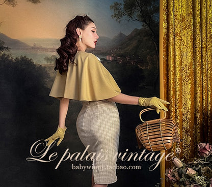 Le Palais multi-wear Fahburn style cape coat + slim skirt set- DANG