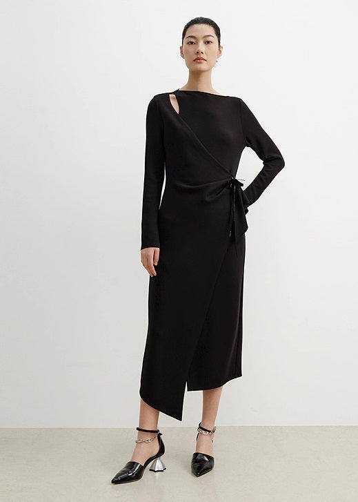 COMME MOI Lu Yan designer new women's fake two-piece irregular dress - HAPPY.