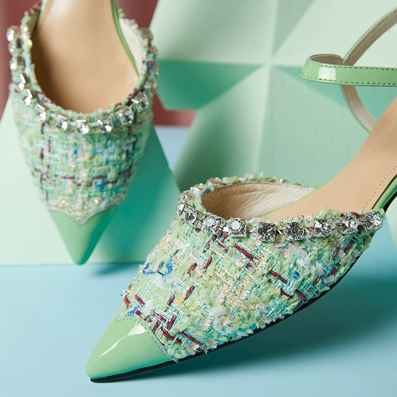 B-FEI hand-spliced pointed flat sandals shoes. JOSH.