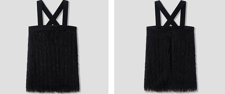 COMME MOI Lu Yan designer's new women's tassel fine shin straight camisole bandeau Top - LOVE.