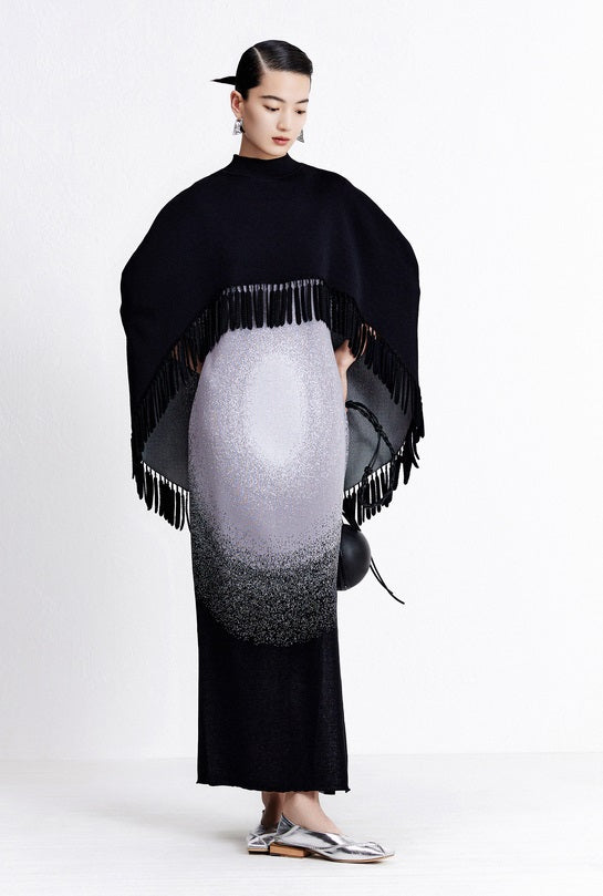 ZHUCHONGYUN Round Opening Jacquard Close-up Sleeveless Dress-GIN.