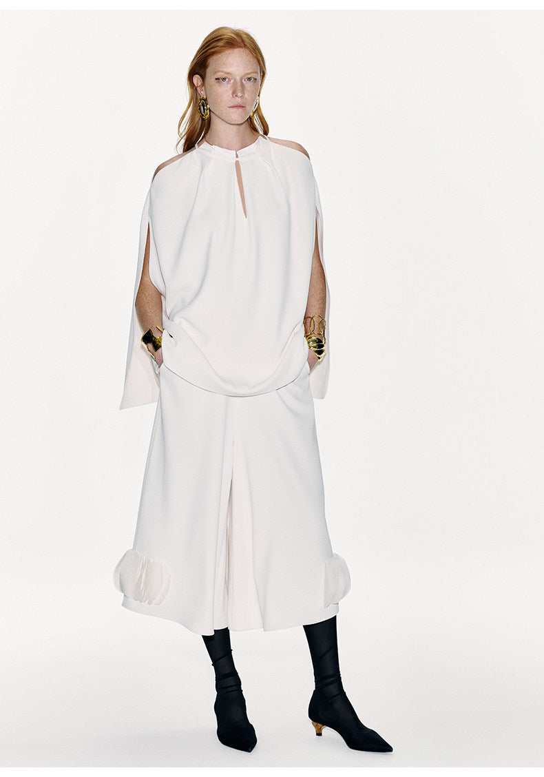 ATELIER MISS LU Off-the-Shoulder Slit Long-sleeved Silhouette Top - MARTY
