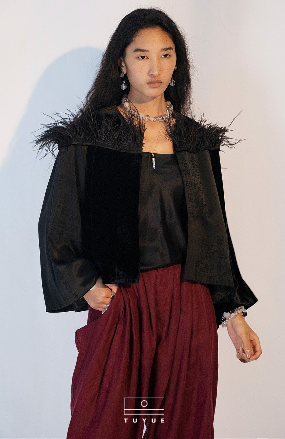TUYUE Silk Velvet × Acetate Satin Elegant Jacket - FAVOUR.