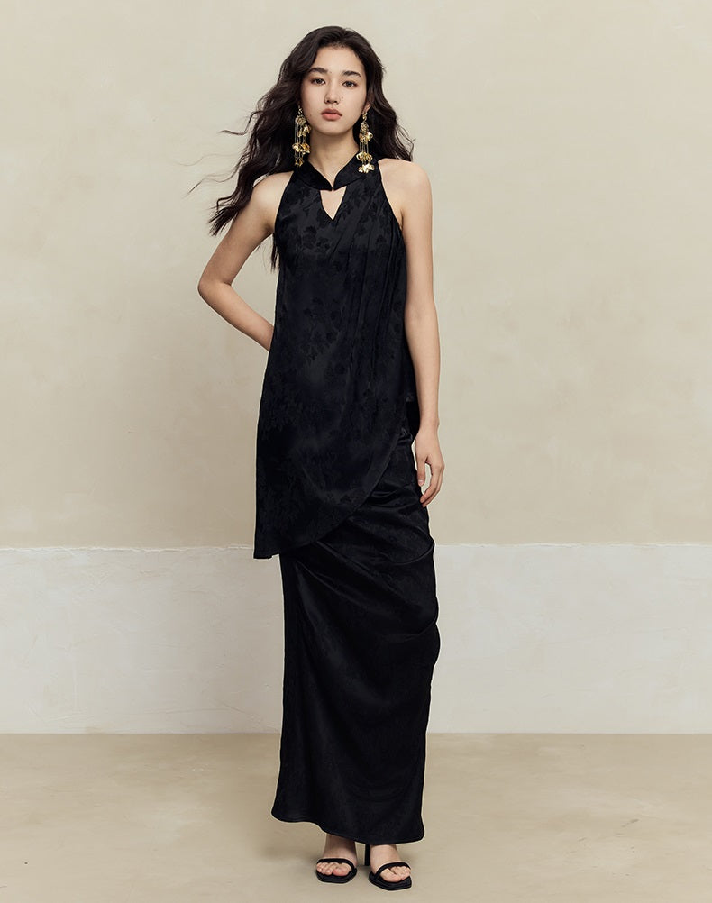 HECO Pleated red black white Skirt Slim High Waist Woman - glad.