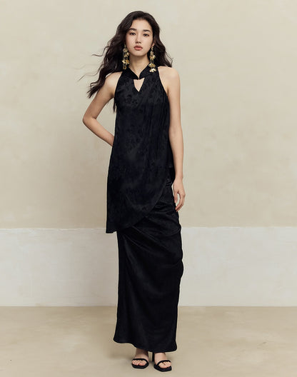 HECO Pleated red black white Skirt Slim High Waist Woman - glad.