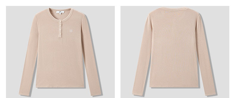 COMME MOI Lu Yan designer new women's Henry collar wool base T-shirt - PRIDE.