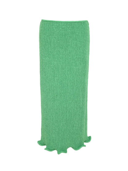 ZHUCHONGYUN spring turquoise fashion commuter wave skirt-ASADA.