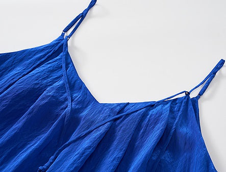 COMME MOI  summer new beach slip blue dress - PHILIP.