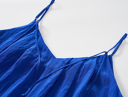 COMME MOI  summer new beach slip blue dress - PHILIP.