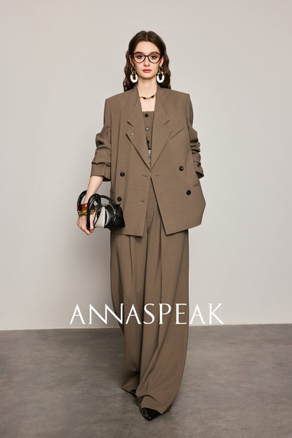 ANNASPEAK  Red wool trousers and wide-leg pants-LATAN.