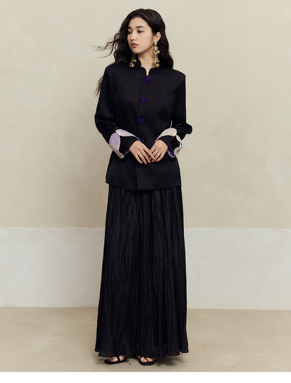 HECO Petal Stand-Up Collar Long Sleeve Blazer Women - do.