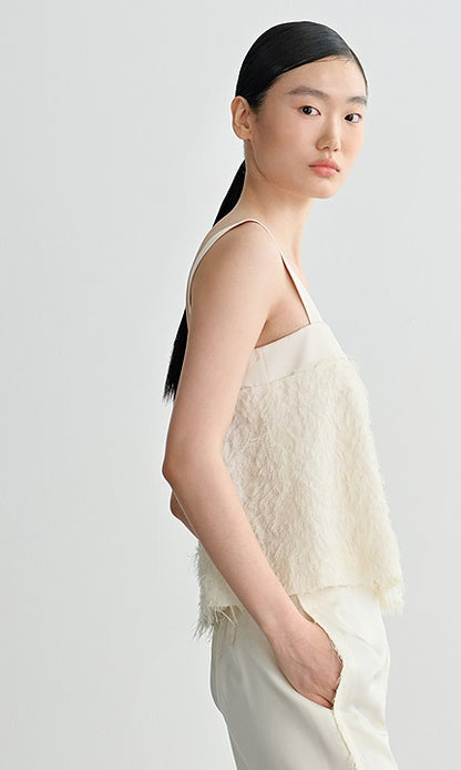 COMME MOI Lv Yan designer summer women's clothing short texture stitched satin suspenders - WREN ?