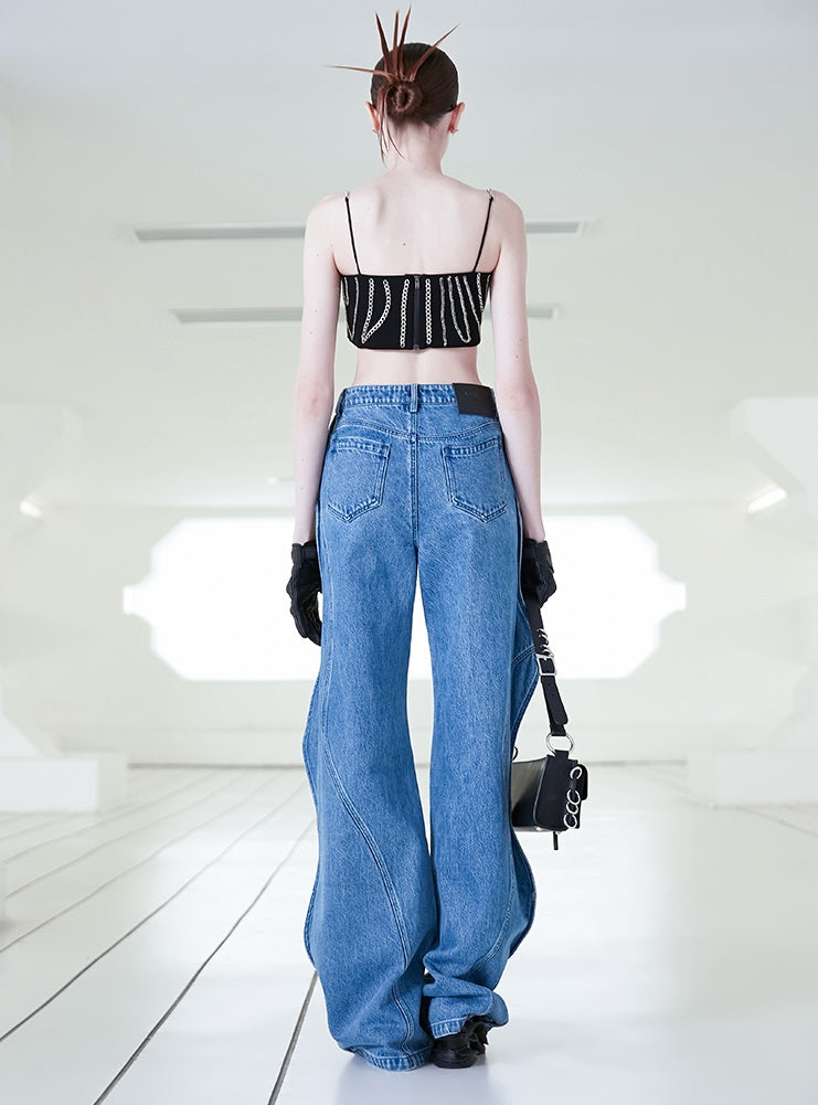 ANNAKIKI 3D Wave Fractal Deconstructed Trousers-SMITH.