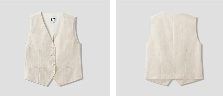 COMME MOI summer breathable V-neck short vest - THORAH.