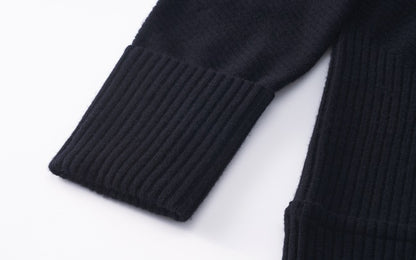 ZHUCHONGYUN winter black lapel loose wool knit top--NANA.