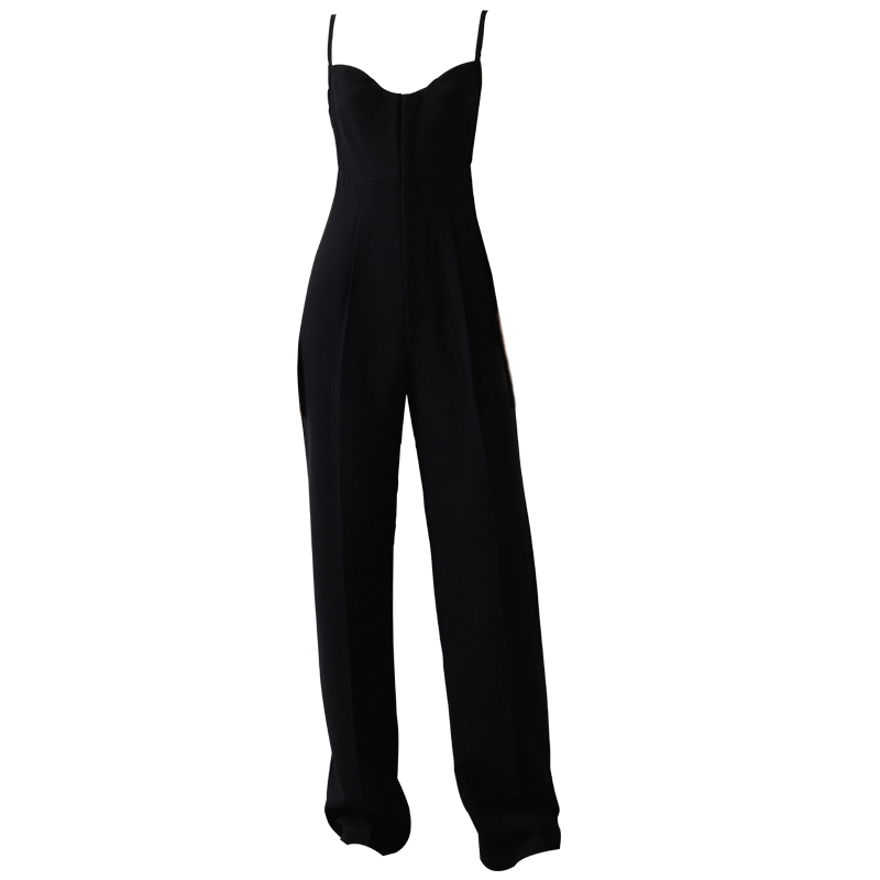 GOUDIN black long slimming women's pants -LENA.