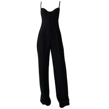 GOUDIN black long slimming women's pants -LENA.
