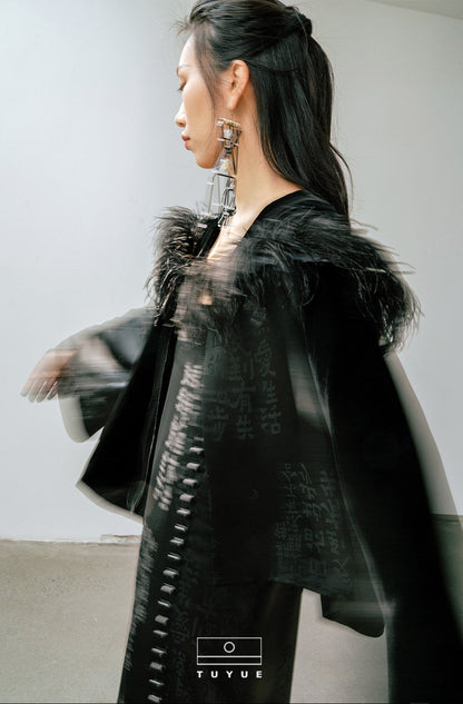 TUYUE Silk Velvet × Acetate Satin Elegant Jacket - FAVOUR.