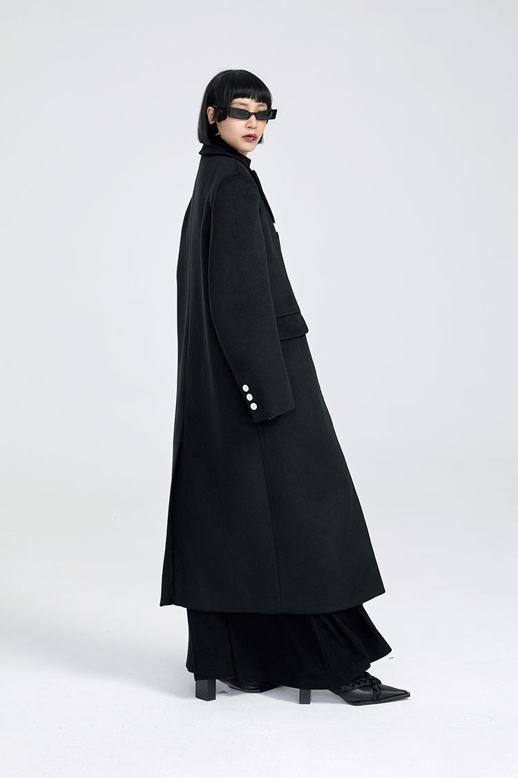 TINY IN Maxi double-breasted women's wool coat jacket - INO