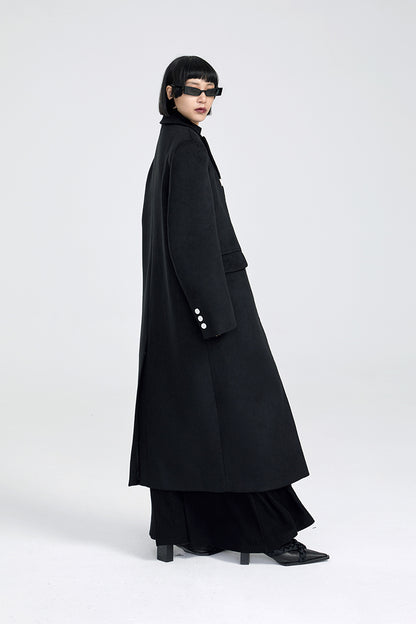 TINY IN Maxi double-breasted women's wool coat jacket - INO