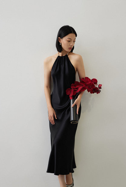 GOUDIN elegant low back slip dress -ZOFIA.
