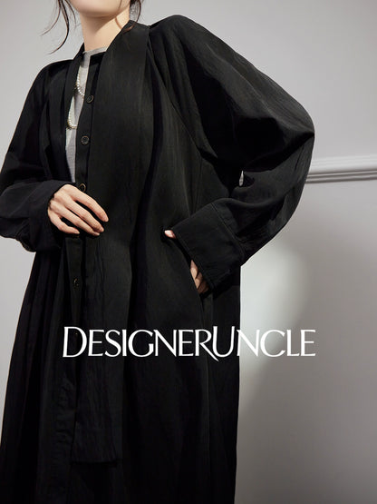 DGU "Ink Sequence" black long trench coat - BERU ?