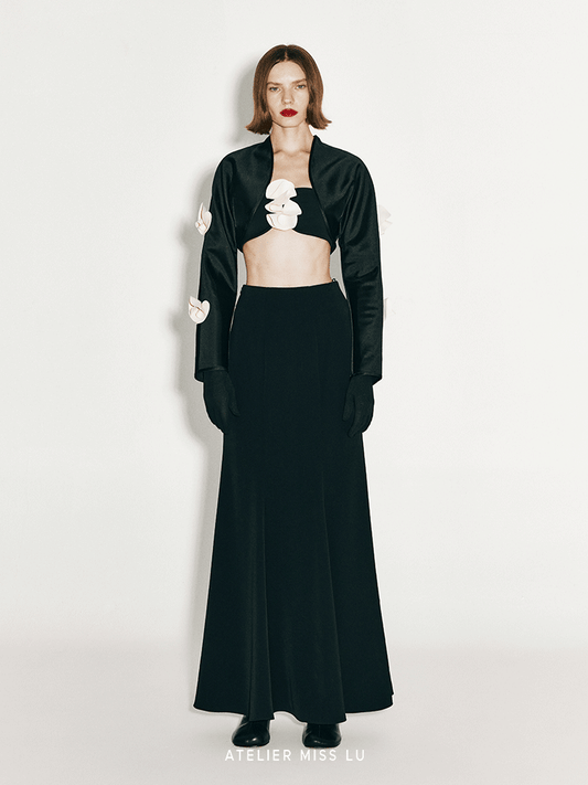 ATELIER MISS LU Orchid Cut Shape Short Jacket - CAMIELLE.