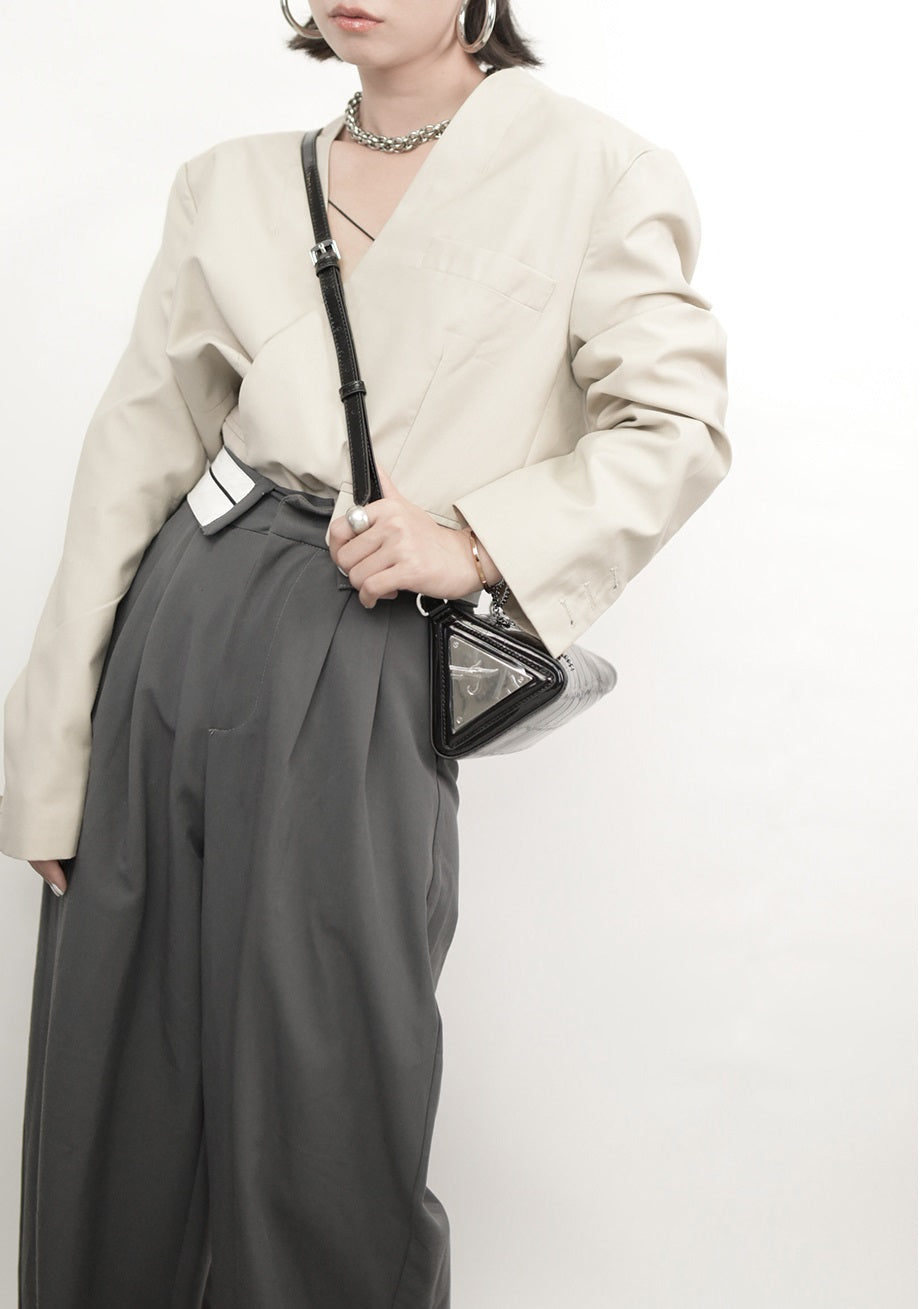 IUBALLET Stylish Leather Triangle Bag - CLOSED.