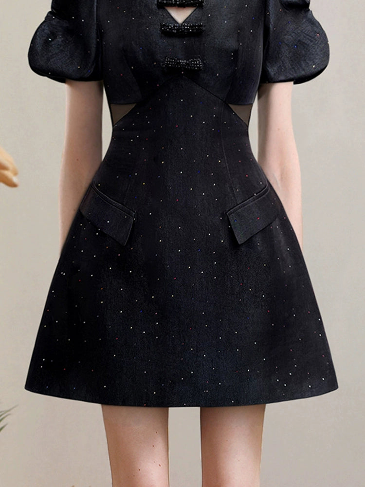 CHECOCRE Stubble customer design sense V-neck dress - FRACT.