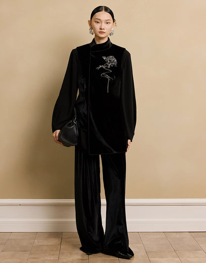 HECO Velvet Casual Wide-leg PANTS - STAT.