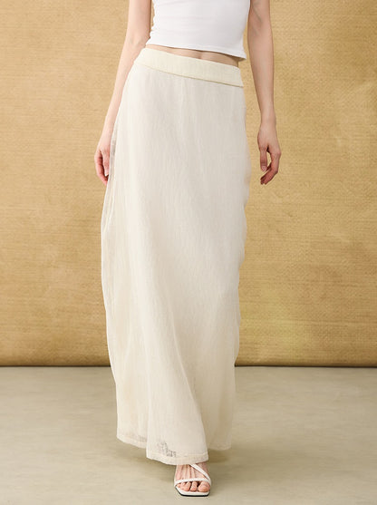 HECO Chinese style wrinkle elastic age-reducing temperament Skirt- ELLA.