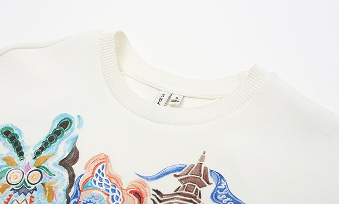 ZHUCHONGYUN White Loose Shoulder Short Sleeve T-Shirt--TSUYU.