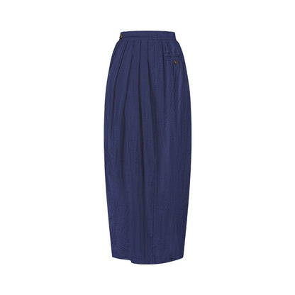 TUYUE Linen Side Slit Silhouette Long Skirt- KLAUS.