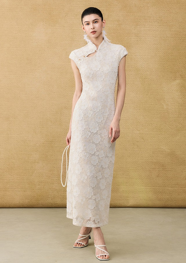 HECO new Chinese temperament flower embroidery cheongsam skirt - TAST.