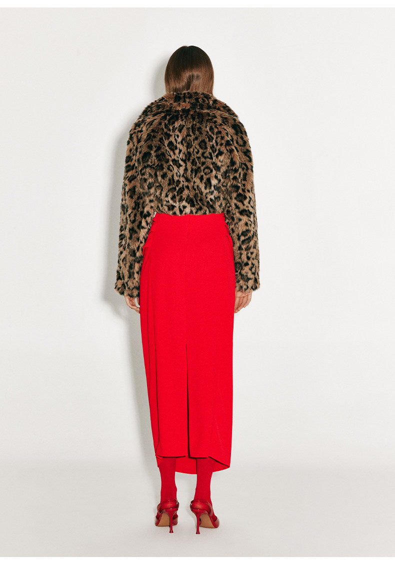 ATELIER MISS LU fall/winter irregular pleated design bandeau red dress -STEVE