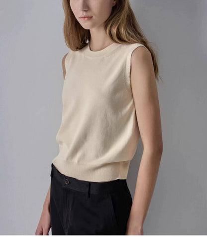 Nothing Written Vest Women's Slim Knitted Sleeveless Suspenders-LUCY.