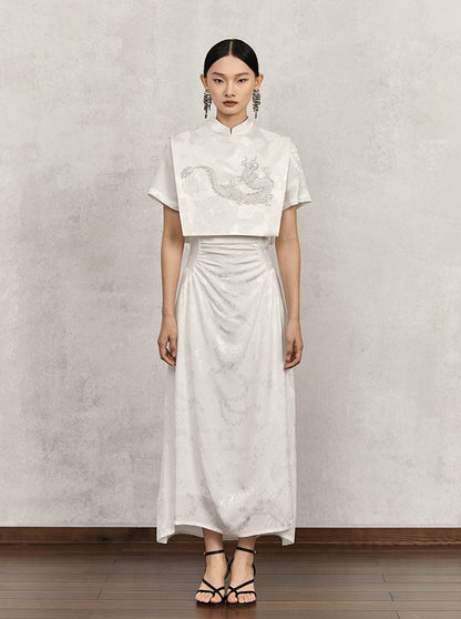 HECO cotton jacquard top short sleeveless women - adam.