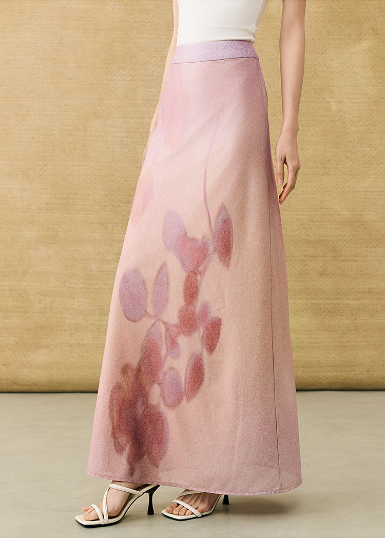 HECO Chinese gradient floral flowing temperament skirt - SWAED.