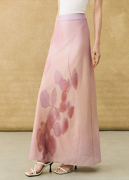 HECO Chinese gradient floral flowing temperament skirt - SWAED.