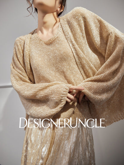 DGU "Molan" dark gray new lazy wind versatile high-end two-piece set - William.