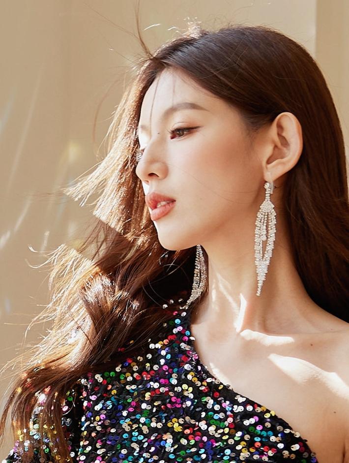 DOLLY Luxury Sparkling Full Diamond Chic Tassel Earring-CAROL