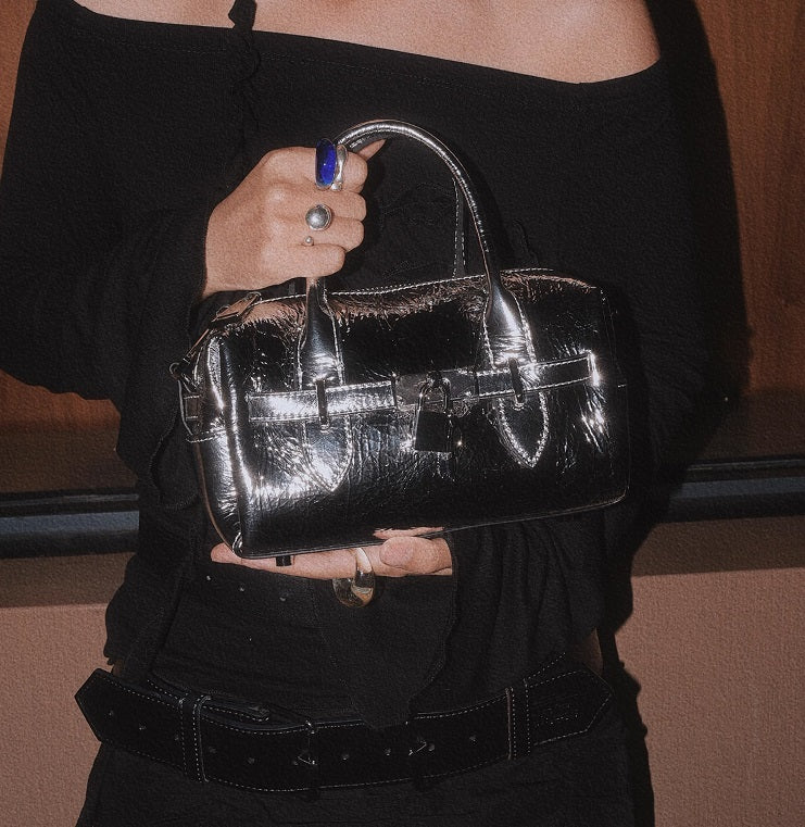 IUBALLET Elegant One-shoulder Black Small Leather Bag - PEACE.