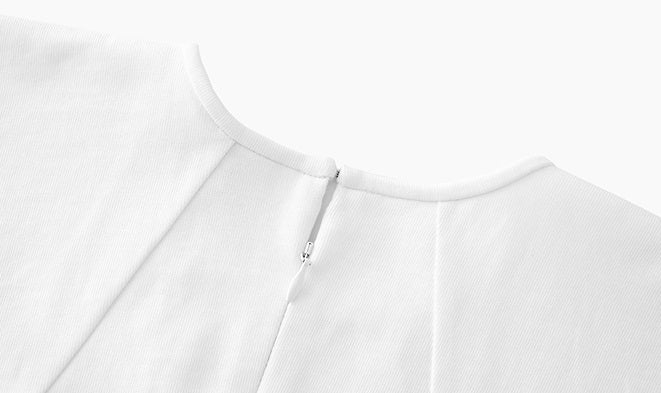 ZHUCHONGYUN cotton curved cut silhouettes white blouse-ISHIDA.