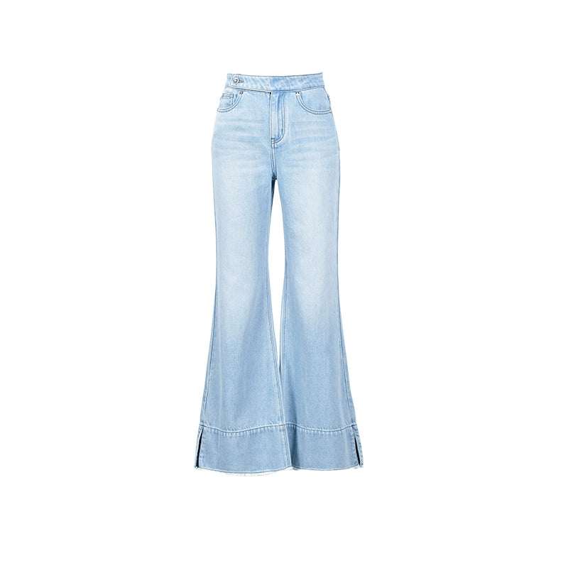 YES BY YESIR Ye Qian  Short Stand-Up Collar Denim Jacket Set -VESPERA.