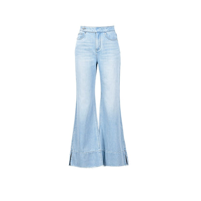 YES BY YESIR Ye Qian  Short Stand-Up Collar Denim Jacket Set -VESPERA.