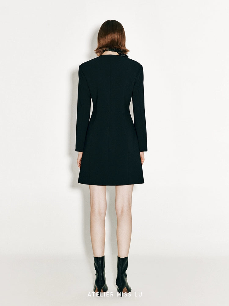 ATELIER MISS LU Slash Split Design Coat Dress - STEPH
