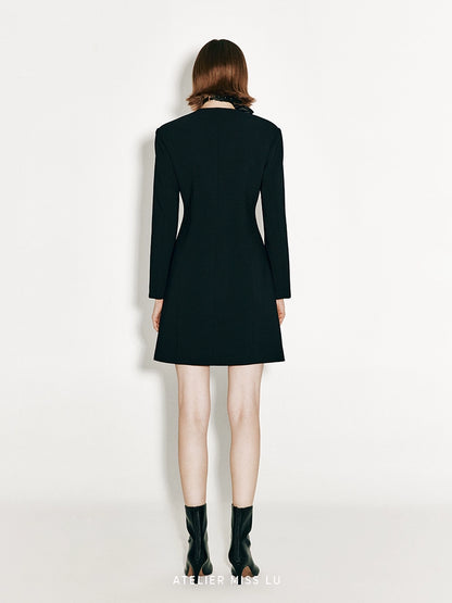 ATELIER MISS LU Slash Split Design Coat Dress - STEPH