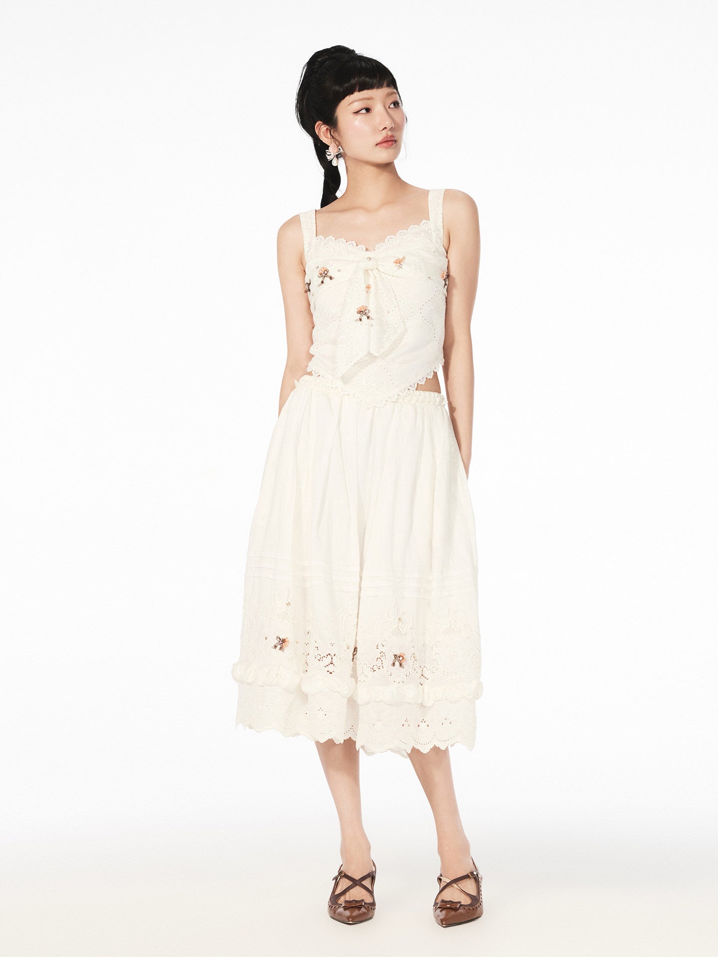 FAME Rococo Island Wave Frolicking Fake Two-piece Suspender Top - LUCAS