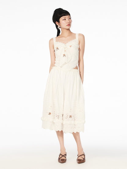 FAME Rococo Island Wave Frolicking Fake Two-piece Suspender Top - LUCAS