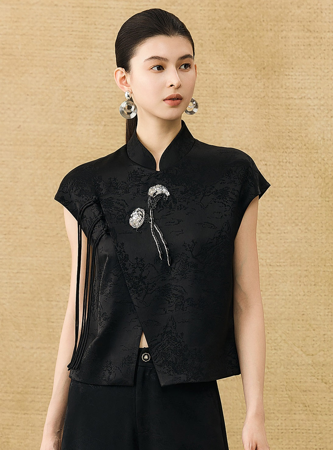 HECO Chinese Acetate Jacquard Short Sleeve Shirt - NIBE.